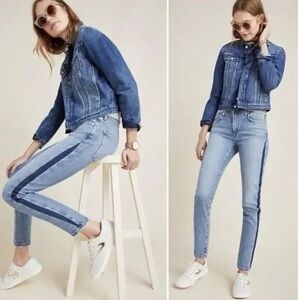 AGOLDE Swerve Toni Mid Rise Jeans Women Size 25 Straight Side Stripe